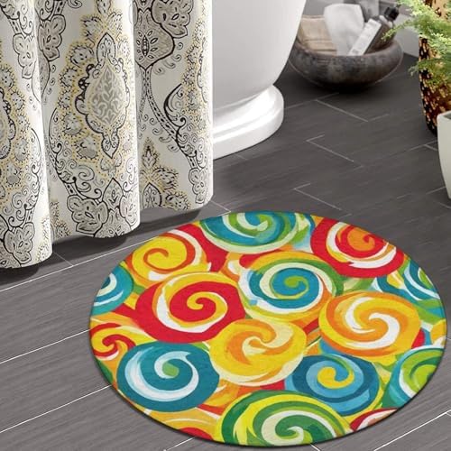 Circular Rugs Large Modern Round Area Rug Fashion Decor Mat for Home Office Colorful Candy