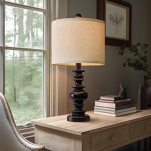 BOBOMOMO 20" Table Lamp Set of 2 for Bedroom Living Room Vintage Rustic Traditional Nightstand Bedside Lamps（Suitable for Decorating Small Areas）