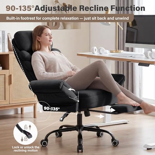 Big and Tall Office Chair, Reclining High Back Criss Cross Desk Chair