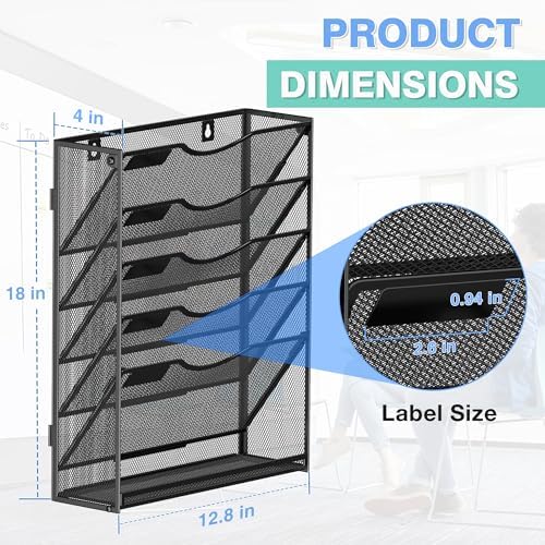 Kuntine.B Wall File Organizer Office Hanging Magazine Holder Wall File Organizer for Office Home