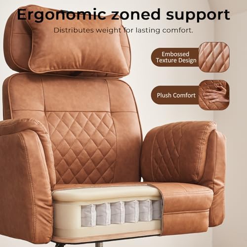 Big and Tall Ergonomic Office Chair, Criss Cross Desk Chair with Pivot Arms