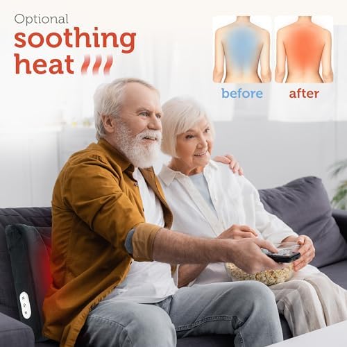 CILI Lumbar Support Pillow for Office Chair with Heat Vibration,Heated Back Support Pillow,Chair Massager for Back Pain Relief,Back Rest Cushion Pillow for Desk Sofa Home,Gifts for Women Men Mom Dad