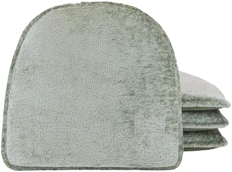 Klear Vu Raindrop The Gripper Non Slip Chair Cushions, Soft & Comfortable Seat Pad, Sitting Pillow for Kitchen, Dining or Office, 4 Count (Pack of 1), Celadon