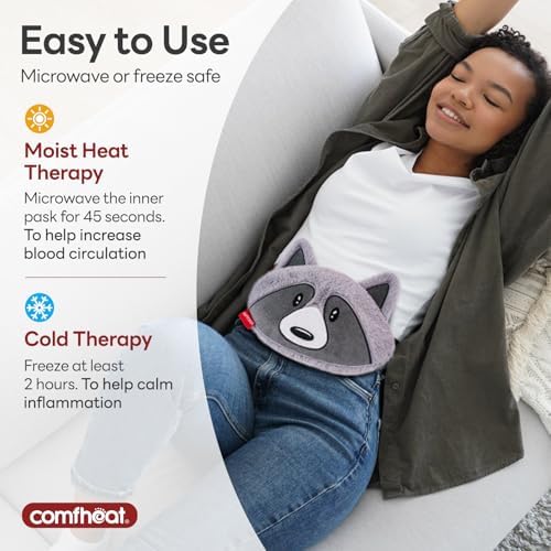 Raccoon Microwave Heating Pad for Pain Relief, Moist Heat Pack
