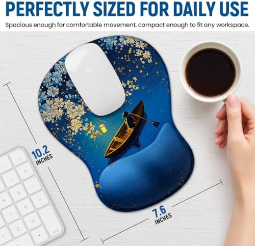 Ergonomic Mouse Pad with Wrist Rest, Gel Wrist Support, MoonRide