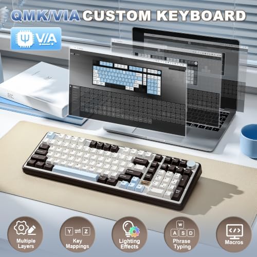 YUNZII B98 PRO 96% Wireless Mechanical Keyboard(Coffee Brown, Milk Switch)