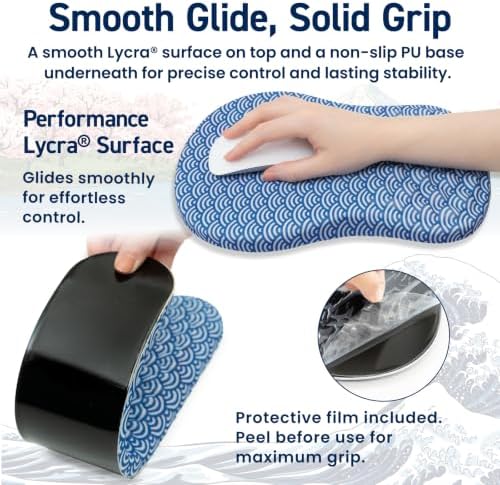 BELLEMOND Japanese Mouse Pad with Wrist Rest | Ergonomic Memory Foam, Large