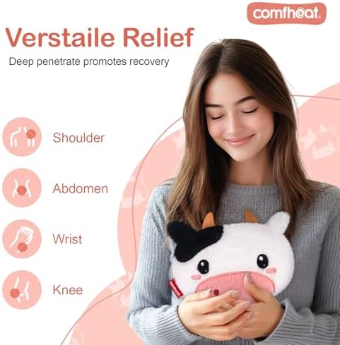 Cow Microwave Heating Pad for Period Cramps, Moist Heat Pack