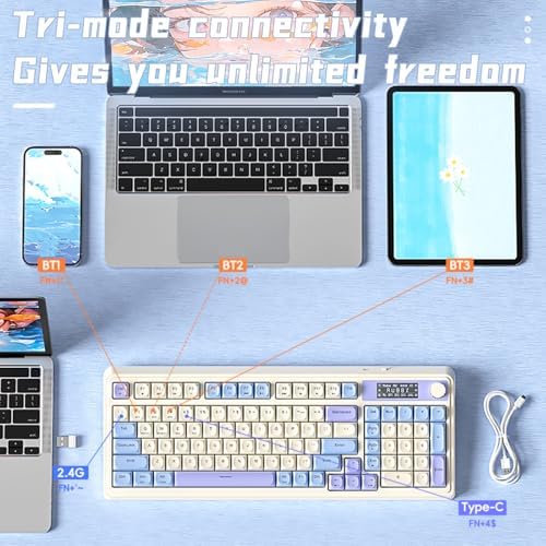 AULA S99 Pro Gaming Keyboard, Cute Creamy Wireless Keyboard