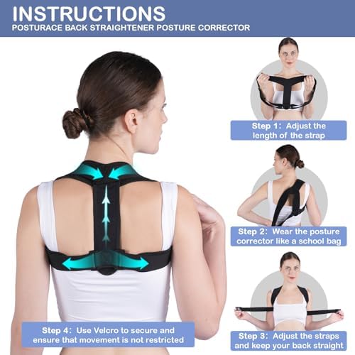 Posture Corrector for Women & Men, Adjustable Upper Back Brace Straightener