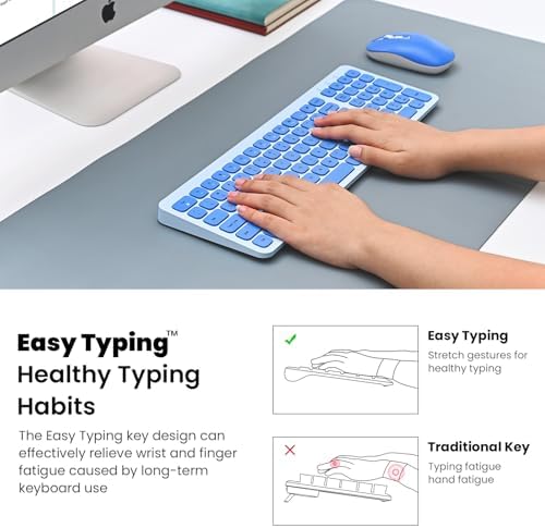 cimetech Wireless Keyboard and Mouse Combo - Blue