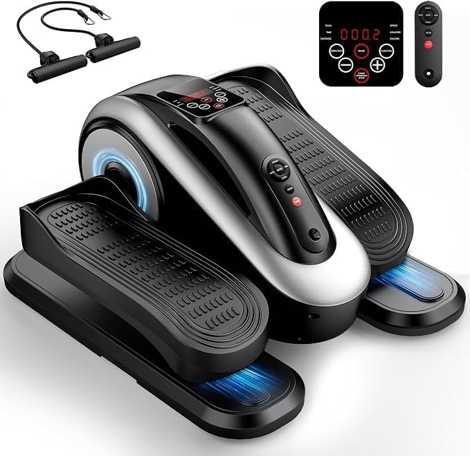 Under Desk Elliptical Machine Leg Exerciser While Sitting for Seniors | Large Pedal Exerciser, 12‑Speed, Remote Control, Steel Frame & Virgin ABS Housing, Manual & Auto Mode for Home Office Use