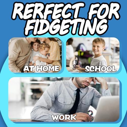 8Pcs Fidget Toys for Kids ADHD Autism Toys Adults EDC Cool Gadgets Desk Toys Fidgets for Classroom Magnetic Fidget Rings Figette Spinner Easter Basket Stuffers Gifts for Teens Boys