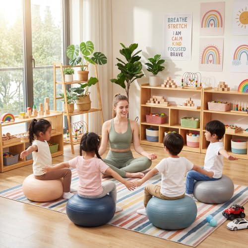 Lewtemi 4 Pcs Flexible Seating for Classroom Elementary 20'', Retro Color