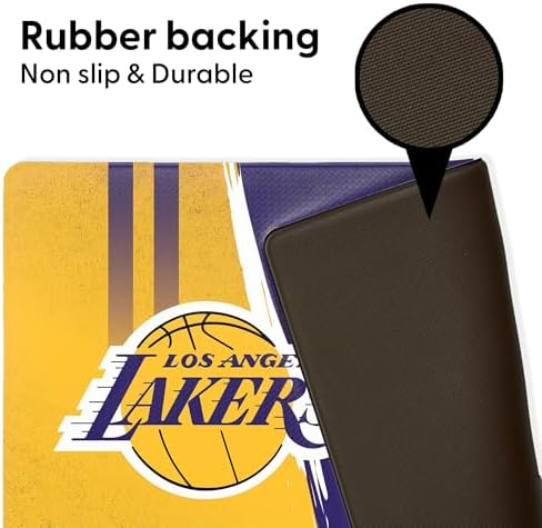 Northwest NBA Los Angeles Lakers Embossed Anti-Fatigue Mat, Cushioned Kitchen Floor Rug, Non-Slip PVC Standing Comfort, 18 x 30 in