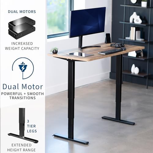 VIVO Reclaimed Wood 55 x 28 in Standing Desk, DESK-KIT-2B55P