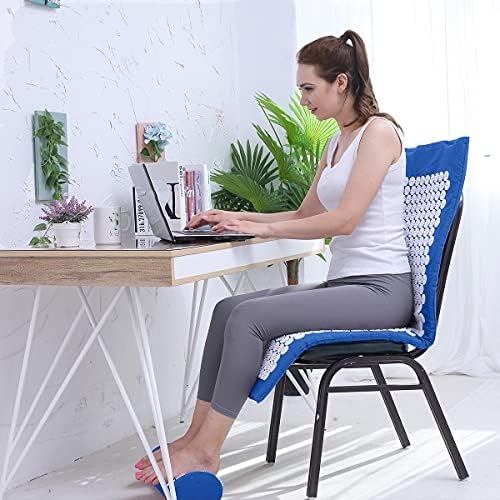 XiaoMaGe 47" Acupressure Mat and Pillow Set with Carry Bag (Blue)