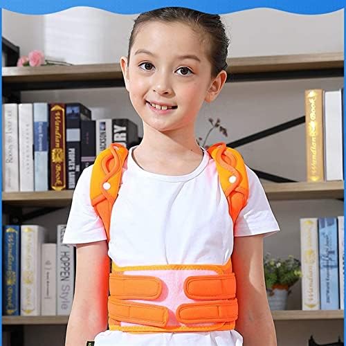 Posture Corrector Adjustable Back Shoulder Straighten Orthopedic Brace Belt for Kyphosis, Chest Slouching and Humpback, Improving Posture Back Posture (Color : Orange, Size : Medium)