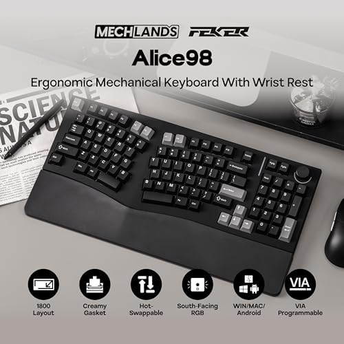 MechLands Feker Alice98 Ergonomic 98 Keys Custom Mechanical Keyboard