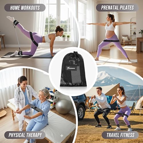 WOQQW Ankle Resistance Bands with Cuffs & Booty Bands Set for Legs & Glutes