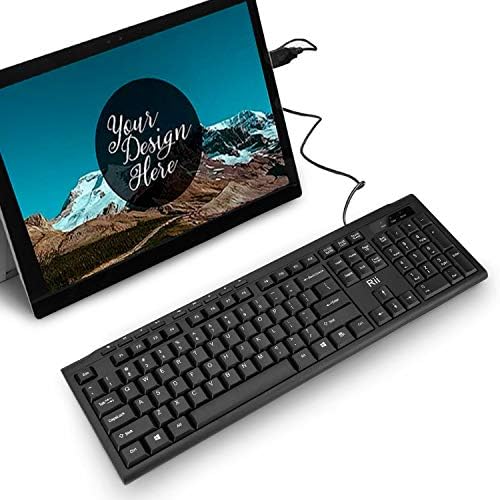 Rii RK907 Ultra-Slim Compact USB Wired Keyboard for MAC and PC-Black(2PCS)