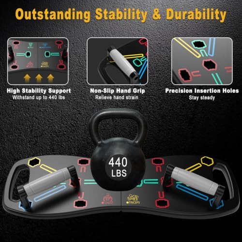 HOTWAVE Push Up Board, Portable Pushup Board for Men, Foldable Push Up Bar