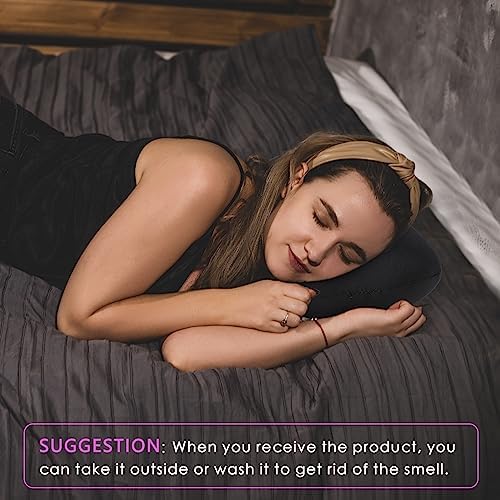 Thyle 2 Pcs Bead Neck Pillow 15 x 8 Inch Bone Shape Pillow, Black, Violet