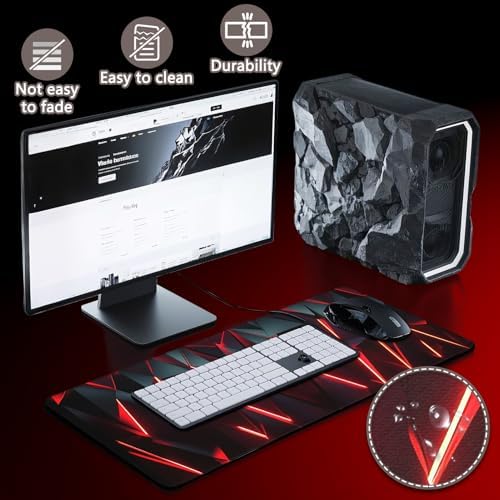 Mouse Pad Gaming - Desk Mat for Keyboard and Mouse - Large Mouse Pads for Desk, Gaming Mousepad with Non-Slip Base, Desks Pad (31.5" X 11.8") for Game, Office and Home
