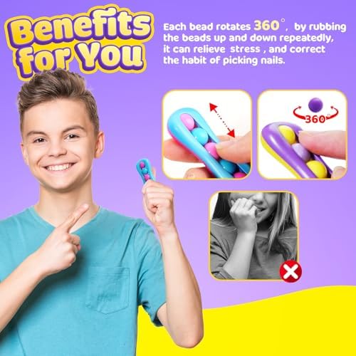 LESONG Fidget Sensory Toys for Kids: 6 Pack Colorful Finger Spinner Toys