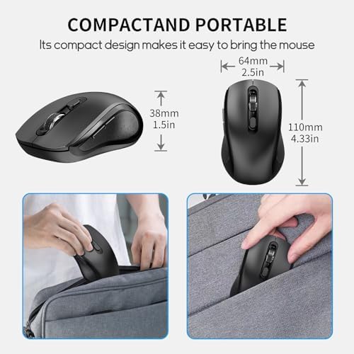 Ergonomic 6 Button Silent Wireless Side Key Mouse Black No Light