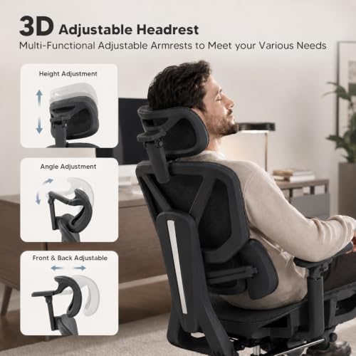Office Chair Ergonomic with Dynamic Adjustable Lumbar Support