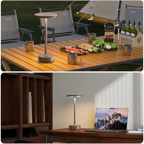 TBBGA 2 Pack Rechargeable Table Lamps Cordless, 5000mAh Outdoor Table Light