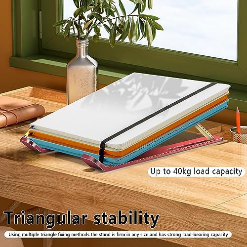 Laptop Stand, Computer Tablet Stand, Adjustable Aluminum Foldable Portable Laptop Holder Riser, Compatible with MacBook Air Pro, Lenovo, HP, Dell, More 10-15.6” Laptops and Tablets (Red)