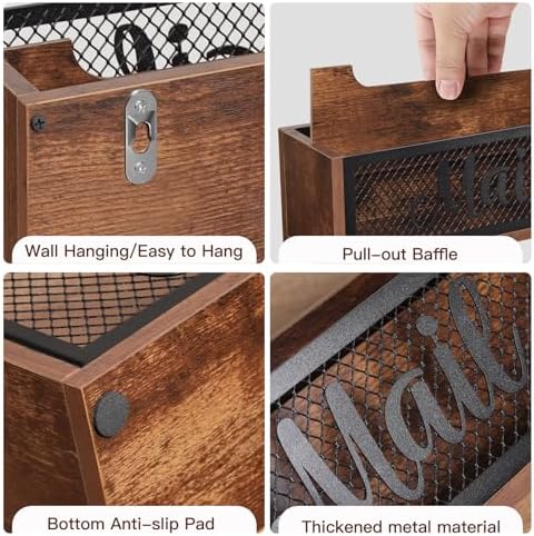Mail Organizer Mail Holder with 2 Slots