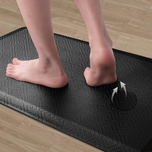 Mattitude Anti-Fatigue Kitchen Mats for Floor Standing Mats 17"x28" Black