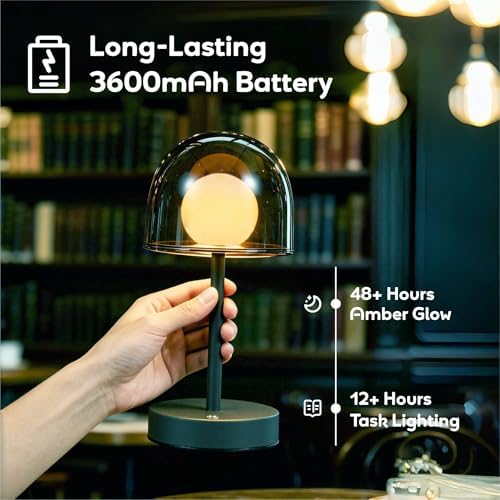 LED Modern Lamp, Small Mushroom Lamp Cordless, Unique Decor Light