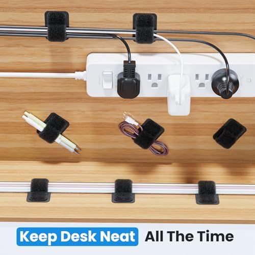 Cable Management Under Desk, Enhanced up to 15 Cord Organizer30 Pair