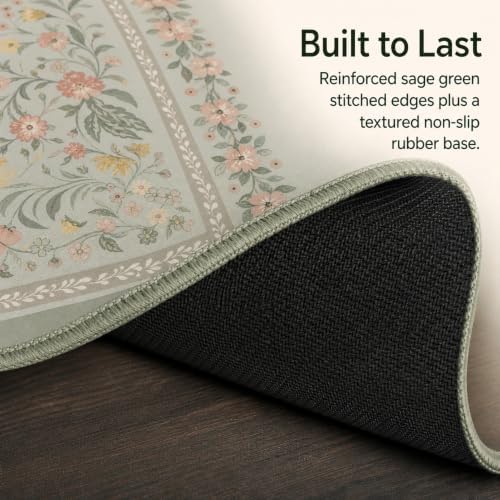 Pink Floral Desk Mat XXL Large Mouse Pad, Cute Vintage Flower Desk Pad