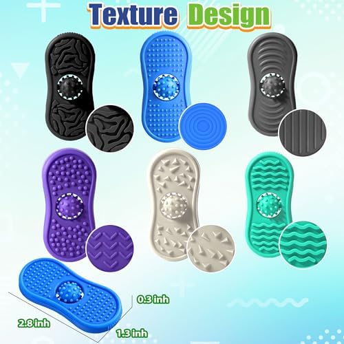 Teacher Must Have Sensory Fidget Toys for Adults 6 Pack Silicone Worry Stones for Autism ADHD Anxiety Calming Down Kids Quiet Silent Figette Stress Relief for Therapy Office Desk Figets Toys Set