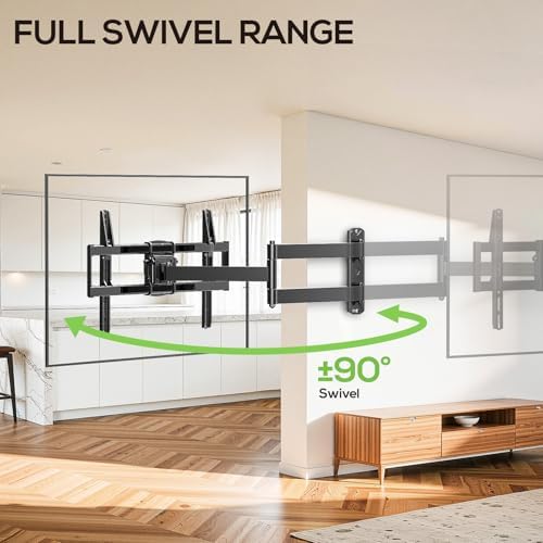 USX MOUNT Corner TV Wall Mount with 32.05" Long Arm for 32-75 Inch TVs up to 100 lbs, Full Motion TV Wall Mount Bracket with Swivel and Tilt, Max VESA 600x400mm fit Most 32 40 50 55 60 65 70 75TVs
