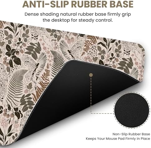 Aesthetic Desk Mat, Cute Magical Forest Desk Pad Protector for Work & Decor, 35.4" x 15.7", Pretty Non-Slip Extended Mouse Pad for Office or Home