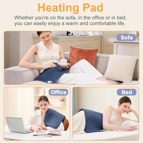 Heating Pad,Electric Heating Pads,Heating Pad for Back,DarkBlue,24x12 in