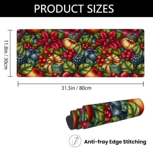 Christmas Large Mouse Pad Non-Slip Rubber Long Gaming Desk Mat