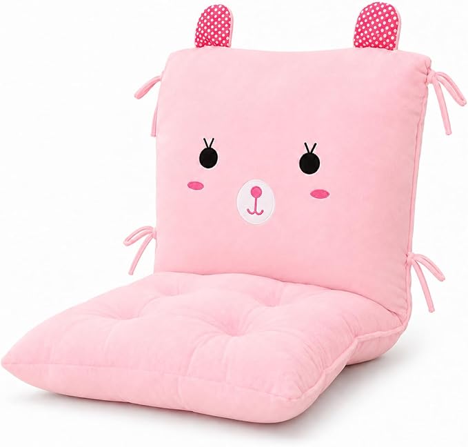 ChezMax Chair Cushion Plush Seat Cushion Back Cushion with Ties Thickened Desk Chair Pads Cartoon Waist Pillow Cushion Decor for Chair Car Office Patio Wheelchair Cartoon Rabbit