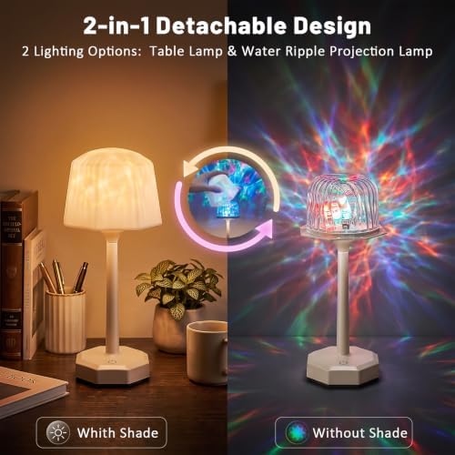 Waterproof Shower Lamp, Bathroom Light with 16 Color Ocean Wave Projector