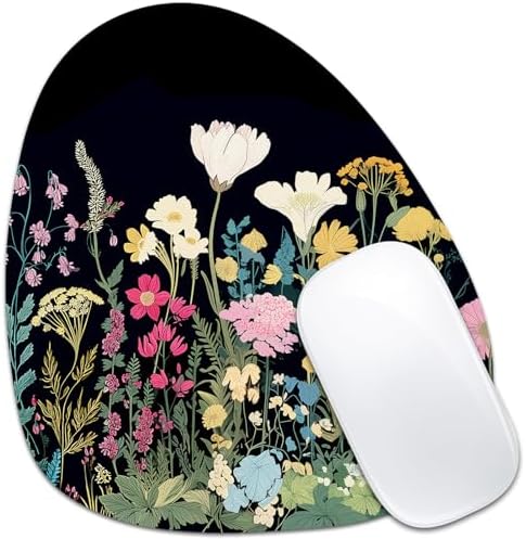 Water Drop Mouse Pad 7.3x8in Non-Slip for Laptop, Wildflowers