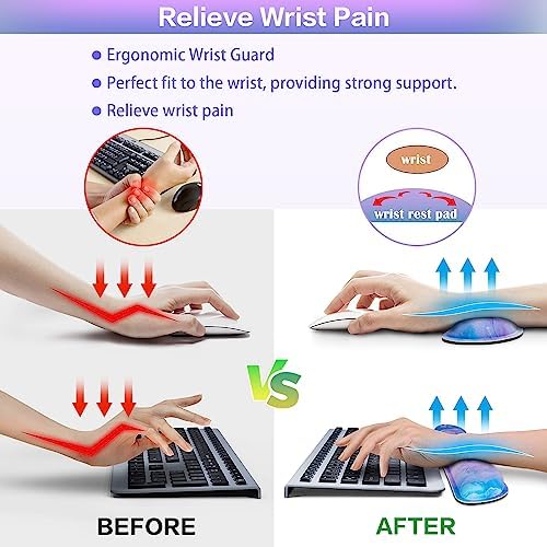 4-in-1 Mouse Pad with Wrist Rest Purple,35.4×15.7in Large Gaming Mouse Pad