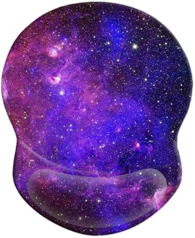 Mouse Pad with Gel Wrist Support and Non-Slip Base - Pain Relief Ergonomic Wrist Rest Mouse Pad for Working & Gaming, Home & Office Desk Accessories Gaming (Nebula)