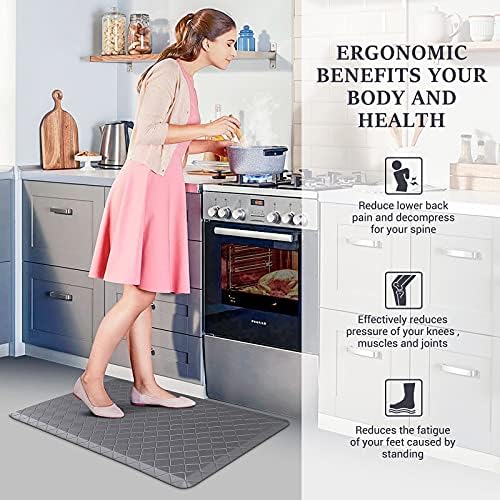 HappyTrends Kitchen Mats for Floor Cushioned Anti-Fatigue Kitchen Rugs