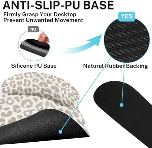 Britimes Ergonomic Mouse Pad Set with Wrist Rest, Leopard Animal